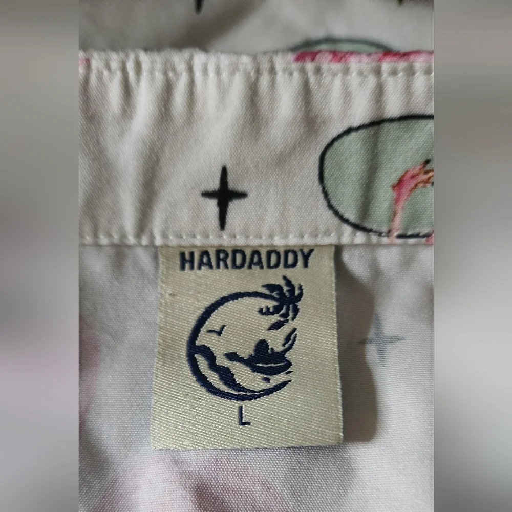 Hardaddy Tropical Flamingo Print Men's Casual Shirt - Picture 5 of 5